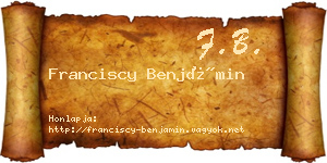 Franciscy Benjámin névjegykártya